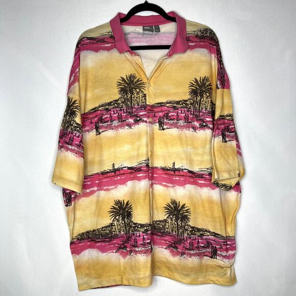 ASOS Hawaiian Button Up Shirt in yellow pink Size 3XL - Picture 1 of 9